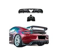 Diffuseur de pare-chocs arrière universel, compatible avec Porsche 718 Cayman Boxster, accessoires de voiture en fibre de carbone sèche brillante