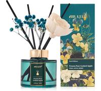 Diffuseur De Parfum 150ml,Frozen Pear Cooked Apple Reed Diffuser Set,Rose Parfum D Ambiance Maison,Decoration Pour Chambre,Salon,Salle De Bain,Bureau
