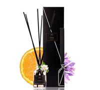 Diffuseur de Parfum d’Ambiance avec 6 bâtonnets - Parfum de Safran, Désodorisant Maison, Salle de Bain, Diffuseur Intense pour décoration intérieure & Appartement