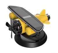 Diffuseur de parfum de voiture à énergie solaire avec figurine d'avion rotative pour un intérêt visuel et un parfum doux (jaune)