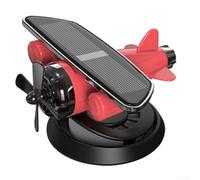 Diffuseur de parfum de voiture à énergie solaire avec figurine d'avion rotative pour un intérêt visuel et un parfum doux (rouge)