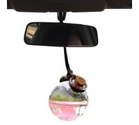 Diffuseur de parfum de voiture en verre : bouteille en verre vide avec cordon suspendu, mini parfum de conteneur de voiture | Accessoire rechargeable avec couvercle en bois, déodorant élégant