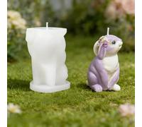 Diffuseur de parfum en gypse à soi-même, motif lapin de Pâques, bougie de bureau avec un adorable petit lapin (A, 6.6cm)