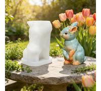 Diffuseur de parfum en gypse à soi-même, motif lapin de Pâques, bougie de bureau avec un adorable petit lapin (B, 8cm)