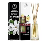 Diffuseur de Parfum Monoï de Tahiti & Vanille 2x100 ML - Diffuseur de Parfum Set - Arôme Exotique - Desodorisant Maison - Parfum de Ambiance - Frais et de Longue Durée - Aromathérapie