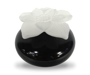 Diffuseur de Parfum par Capillarité Fleur Narcisse Noir - Diffuseur Huile Essentielle Parfum d’Ambiance et Senteurs Maison - Vase en Céramique et Fleur en Plâtre - Diffusion Naturelle - Zen’Arôme