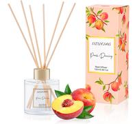 Diffuseur De Parfum Pêche Avec 6 Bâtonnets En Fibre,Ensemble De Diffuseurs De Parfum D'aromathérapie Pour La Maison,La Chambre À Coucher,La Salle De Bain