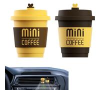 Diffuseur de parfum pour voiture - Clips désodorisants, clip de sortie de café, style tasse - Lot de 2 diffuseurs de parfum à clip pour grille d'aération - Idéal pour les cuisines et les bureaux