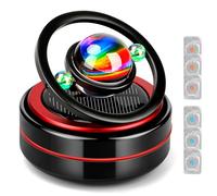 Diffuseur de parfum pour voiture, solaire, rotation automatique, aromathérapie, silencieux, parfum français naturel, pour voiture et décoration intérieure (noir)