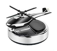 Diffuseur de parfum rotatif à énergie solaire pour voiture | Ornement de parfum d'aromathérapie avec hélice simulée | Distributeur automatique de parfum pour voiture (argent profond)