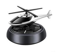 Diffuseur de parfum rotatif en forme d'avion avec hélice à énergie solaire pour tableau de bord (carillon éolien gris)