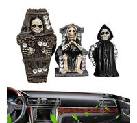 Diffuseur De Parfum Voiture - Clips Désodorisants, Accessoires Grille D’aération | Parfum Automobile En Résine Tête De Mort, Création D’ambiance Originale Pour Habitacle, Sièges Et Tableau