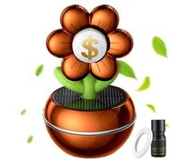 Diffuseur De Parfum Voiture - Désodorisant Auto Énergie Solaire,Design Symbole Richesse Rotation Totale Accessoire Décoration Tableau De Bord