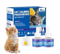 Diffuseur de phéromones faciales - Recharge silencieuse longue durée, appareil enfichable, parfum naturel de confort, solution de réduction du stress | Correction du comportement du chat pendant les