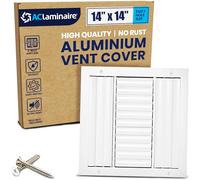 Diffuseur de plafond CVC réglable à lame incurvée en aluminium à 3 voies 35,6 x 35,6 cm. Amortisseur à lames parallèles à volets multiples, contrôle complet V/H, couvercle de conduit d'aération