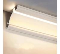 Diffuseur de ruban LED en aluminium - Éclairage indirect pour espaces commerciaux, hôtels, centres commerciaux et terrasses - Profilé de moulure de corniche et de plinthe de 600 cm (19,7 pi)