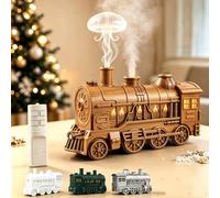 Diffuseur de train de Noël, humidificateur méduse, diffuseur d'huiles essentielles 300 ml, humidificateur à brume froide, diffuseurs d'arômes, 3 en 1 vintage train à vapeur, humidificateur, 2 modes de