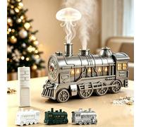 Diffuseur de train de Noël, humidificateur méduse, diffuseur d'huiles essentielles 300 ml, humidificateur à brume froide, diffuseurs d'arômes, 3 en 1 vintage train à vapeur, humidificateur, 2 modes de