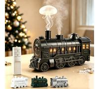Diffuseur de train de Noël, humidificateur méduse, diffuseur d'huiles essentielles 300 ml, humidificateur à brume froide, diffuseurs d'arômes, 3 en 1 vintage train à vapeur, humidificateur, 2 modes de