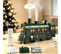 Diffuseur de train de Noël, humidificateur méduse, diffuseur d'huiles essentielles 300 ml, humidificateur à brume froide, diffuseurs d'arômes, 3 en 1 vintage train à vapeur, humidificateur, 2 modes de