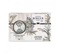 Diffuseur de voiture - LAMPE BERGER - Evanescence - Parfum cuir mystique - Recharge céramique - Argent, Noir