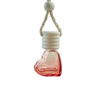 Diffuseur d'huile de voiture - 6 ml de bouteille d'aromathérapie en verre coeur clair | Ornement de parfum de voiture suspendu, bouteille de diffuseur de parfum vide pour miroir de rétroviseur