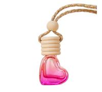 Diffuseur d'huile de voiture, flacon de parfum en forme de cœur, en verre, 6 ml, flacons de parfum vides en verre, ornement d'aromathérapie pour rétroviseur