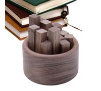 Diffuseur d'huile - Désodorisant pour l'environnement essentiel dans une petite pile de bois - Boîte d'aromathérapie en bois naturel 6 x 6 x 5,6 cm, 70 g | Ornement décoratif pour diffuseur de voiture
