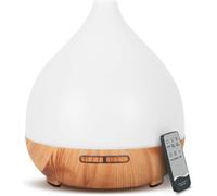 Diffuseur D'huile Essentielle,400ml Ultrasonique Diffuseur Huiles Essentielles Electrique Avec Télécommande 3 Minuterie,7 Couleurs Led Humidificateur D'air,Arrêt Automatique