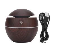 Diffuseur d'huile Essentielle, Akozon Forme de Boule Ronde USB Rechargeable Diffuseur Humidificateur Purificateur d'air Silencieux pour Bureau Maison Chambre(Grain de Bois Profond)