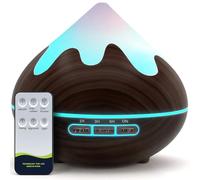 Diffuseur d'Huile Essentielle, GLOXA 500ML Ultrasonique Diffuseur Huiles Essentielles Electrique, Humidificateur d'air avec 7 Lumière, Arrêt Automatique pour Chambre, Spa, Yoga, Massage, Brun Foncé