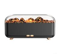 Diffuseur d'huile flamme pour cheminée, 204 x 79 x 103 mm, humidificateur d'air silencieux, diffuseur d'arômes électrique, sans eau, arrêt automatique, changement de couleur pour la maison (noir)