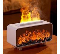 Diffuseur d'huiles essentielles 3D Flamme Humidificateur Diffuseur d'arômes Diffuseur d'arômes pour la maison, le bureau, la chambre à coucher, avec fonction minuteur (Blanc)