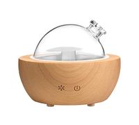 Diffuseur d'huiles essentielles d'aromathérapie en Verre, Base en Bois Naturel de 200 ML, humidificateur d'huiles essentielles à ultrasons, lumière LED Disponible en 7 Couleurs, Convient pour la
