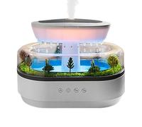 Diffuseur d'huiles essentielles d'arôme, diffuseur d'aromathérapie en forme de nuage de pluie, humidificateurs d'air avec micros paysage, humidificateur de pluie goutte à goutte avec lumière 7 couleur