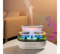 Diffuseur d'huiles essentielles de 250 ml, humidificateur nuage, eau de pluie, aromathérapie, humidificateur d'air avec 7 couleurs de lumière, micro paysage, bruit blanc, minuterie, arrêt automatique