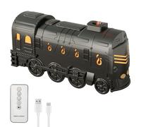 Diffuseur d'huiles essentielles de train à vapeur, humidificateur de train, humidificateur à brume froide de 300 ml, diffuseur d'arômes avec télécommande et arrêt automatique avec lumière pour chambre