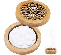 Diffuseur D'huiles Essentielles En Plâtre Avec Boîte À Parfum En Bois, Parfum Galet Diffuseur Huiles Essentielles Voiture Assainisseur D'air Aroma (A)