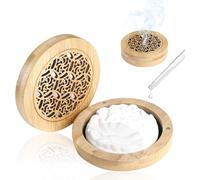 Diffuseur D'huiles Essentielles En Plâtre Avec Boîte À Parfum En Bois, Parfum Galet Diffuseur Huiles Essentielles Voiture Assainisseur D'air Aroma (D)