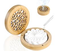 Diffuseur D'huiles Essentielles En Plâtre Avec Boîte À Parfum En Bois, Parfum Galet Diffuseur Huiles Essentielles Voiture Assainisseur D'air Aroma (D)