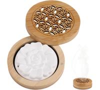 Diffuseur D'huiles Essentielles En Plâtre Avec Boîte À Parfum En Bois, Parfum Galet Diffuseur Huiles Essentielles Voiture Assainisseur D'air Aroma (D)