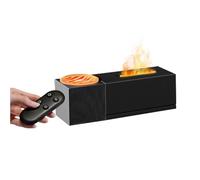 Diffuseur d'huiles essentielles Flammes avec Projection de Vagues, diffuseur d'arômes 150 ML avec minuterie 2/4/6 H, 7 Couleurs de lumière et télécommande, humidificateur pour Maison, Bureau (Noir)