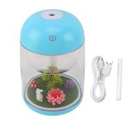 Diffuseur d'huiles essentielles, humidificateur de simulation de volcan, humidificateur silencieux 2 en 1 de qualité supérieure, design micro paysage, chargement USB, mignon pour (Blue)
