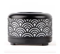 Diffuseur D'huiles Essentielles Par Ventilation Avec Led Et Motif Écailles Nomeo - Noir - H 5 Cm