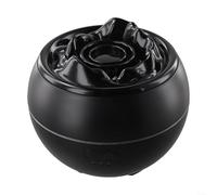 Diffuseur d'huiles essentielles unique en forme de flamme 360 ml avec brume froide et 7 lumières de couleur pour une ambiance relaxante (noir)