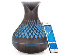 Diffuseur d'huiles essentielles WiFi Alexa, humidificateur diffuseur d'arômes intelligents de 400 ml, prend en charge l'application et le contrôle vocal, 7 LED à couleur, créer des programmes,