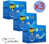 Diffuseur électrique plaquettes - RAID - Action rapide - Protège moustiques et moustique tigre - Jusqu'à 12 h - Plaquettes alu