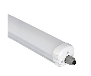 Diffuseur étanche plafonnier atelier garage sous-sol tube fluorescent, IP65, 36 watts LED 4320 lumen 6400K blanc froid, LxlxP 120x8,6x7cm