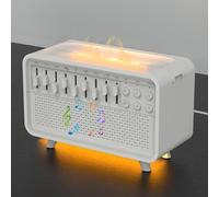 Diffuseur Flamme Humidificateur Bluetooth Speaker Sound Machine White Noise Essential Oil Aromatherapy Flame Diffuseurs Night Light Timer Parfait pour Sommeil Méditation et l'Apprentissage