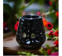 Diffuseur Huile Essentielle et Parfum Maison - Bougeoir Aromathérapie-Céramique Noire-Projection de Lumière, Hautr: 9cm - Zen'Arôme